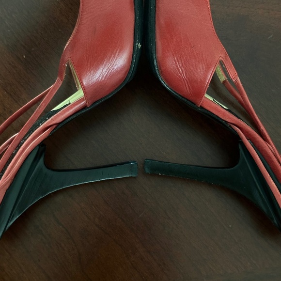 Alain Tondowski Paris Red Pointed Toe Sling Back Heels Size US 9 - Picture 8 of 12